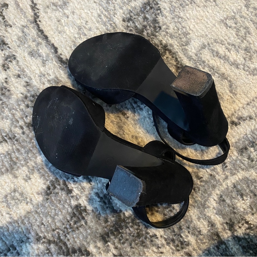 Lulus Black Suede High Heel Sandals, Size 6 - Picture 9 of 9